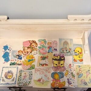 Vintage antique 1950’s-1960s Easter Greeting Cards Collection 16 pieces used